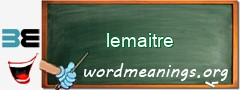 WordMeaning blackboard for lemaitre